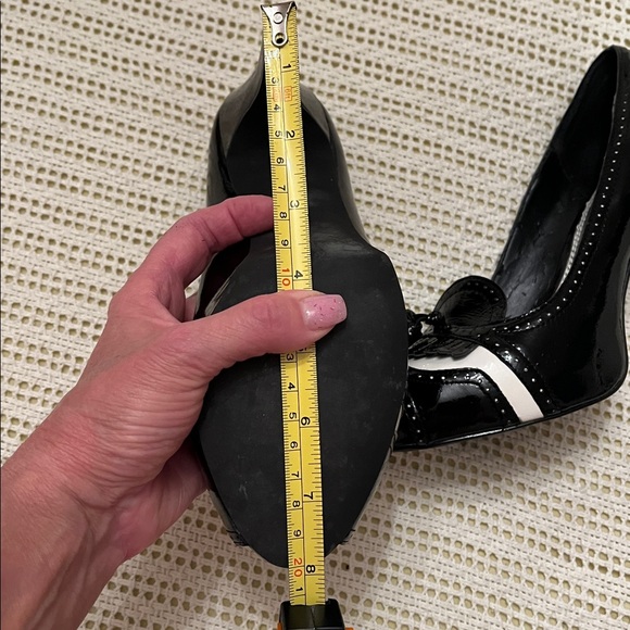 White House Black Market “Kate” Black & White Patent Leather Heels - Picture 17 of 17